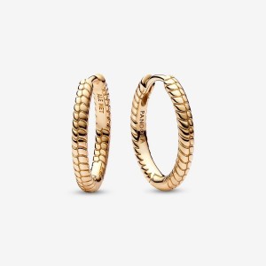 Pandora Moments Small Charm Hoop Earrings Oro | 05XZWVMKF