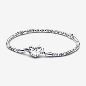 Pandora Moments Studded Chain Bracelet Argento | 26CKFEWBQ