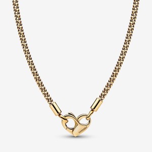 Pandora Moments Studded Chain Necklace Oro | 53LBKCOZJ