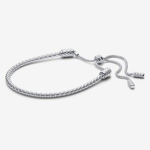 Pandora Moments Studded Chain Slider Bracelet Argento | 38RSATBJN