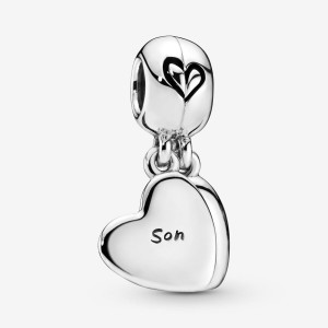 Pandora Mother & Son Heart Split Dangle Charm Colorate | 10TIXKVSN