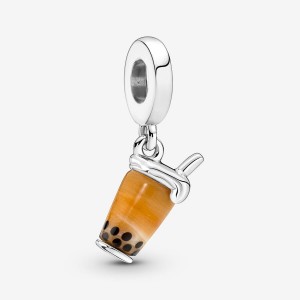 Pandora Murano Glass Bubble Tea Dangle Charm Argento | 96BKDXRGY