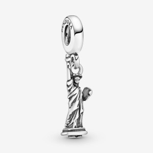 Pandora New York Statue of Liberty Dangle Charm Argento | 61YGRWIDQ