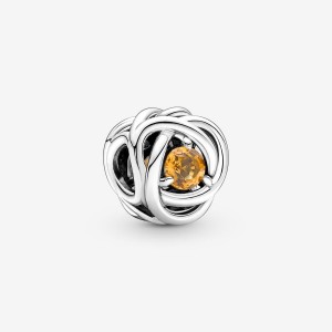 Pandora November Honey Eternity Circle Charm Argento | 84MSBPXJT