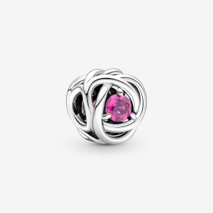Pandora October Pink Eternity Circle Charm Argento | 19YJKPSRH