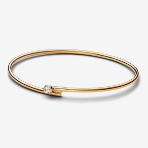 Pandora Open Bangle 0.25 carat tw 14k Gold Oro | 83WRVBTGC