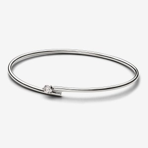 Pandora Open Bangle 0.25 carat tw 14k White Gold Bianche Oro | 80EHXPKGN