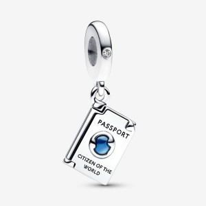 Pandora Openable Passport Dangle Charm Argento | 61AGYQSPW