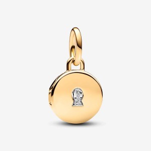 Pandora Openable & Engravable Love Locket Dangle Charm Oro | 79LIRXMAE