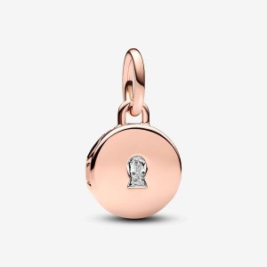 Pandora Openable & Engravable Love Locket Dangle Charm Rosa Oro | 31GBKVNCS