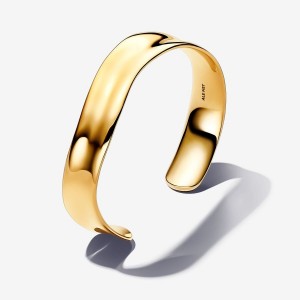 Pandora Organically Shaped Broad Open Bangle Oro | 09PQSJMAX