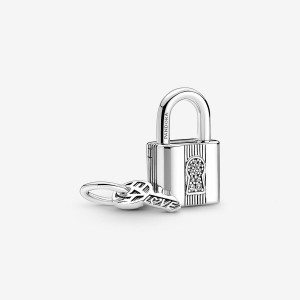 Pandora Padlock and Key Dangle Charm Argento | 29MWDAGLF