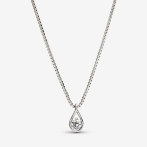Pandora Pendant & Necklace 0.25 carat tw 14k White Gold Bianche Oro | 97YFWRGZQ