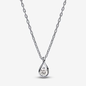 Pandora Pendant & Necklace 0.25 carat tw Sterling Silver Argento | 69WDEXKAN