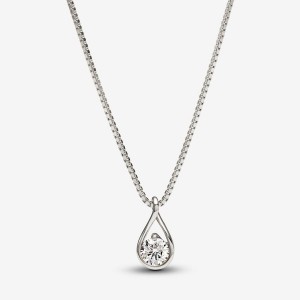 Pandora Pendant & Necklace 0.50 carat tw 14k White Gold Bianche Oro | 35ZCLWOVA