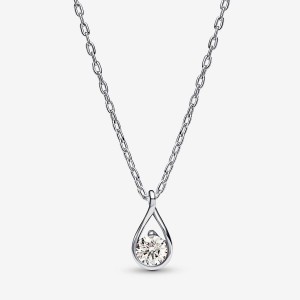 Pandora Pendant & Necklace 0.50 carat tw Sterling Silver Argento | 45ORJZWQF