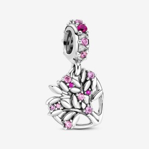 Pandora Pink Heart Family Tree Dangle Charm Argento | 17BTVWOKZ