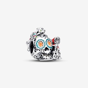 Pandora Pixar Coco Miguel & Dante Skull Glow-in-the-dark Charm Argento | 18TVKROBF