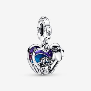 Pandora Pixar Wall-E & Eve Glow-in-the-dark Dangle Charm Argento | 05ZTKQWYC