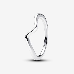Pandora Polished Wave Ring Argento | 32FEIXVWA
