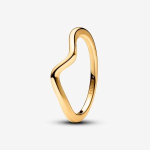 Pandora Polished Wave Ring Oro | 35WXDAHKR