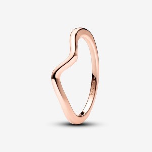 Pandora Polished Wave Ring Rosa Oro | 30FARKZIS