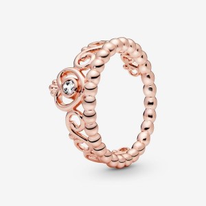 Pandora Princess Tiara Crown Ring Rosa Oro | 80RTCQSNO