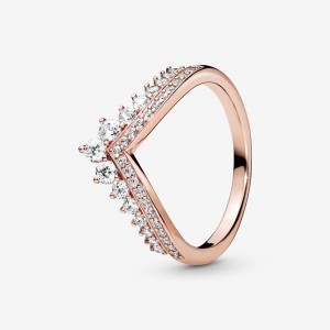 Pandora Princess Wishbone Ring Rosa Oro | 72QVYKDBA