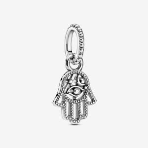 Pandora Protective Hamsa Hand Dangle Charm Argento | 65IVFPZWL