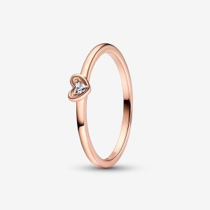 Pandora Radiant Heart Ring Rosa Oro | 70BCPLDUJ