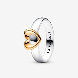 Pandora Radiant Two-tone Sliding Heart Ring Colorate | 71BCHMOXD