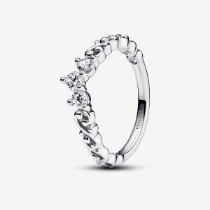 Pandora Regal Swirl Tiara Ring Argento | 48HBJMKFG