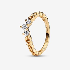 Pandora Regal Swirl Tiara Ring Oro | 53WGVKPHO