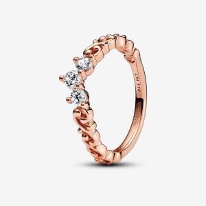 Pandora Regal Swirl Tiara Ring Rosa Oro | 72GDYQUPA