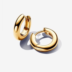 Pandora Round Hoop Earrings Oro | 92LWVDUHI