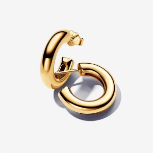 Pandora Round Open Hoop Earrings Oro | 17NRFEJGI