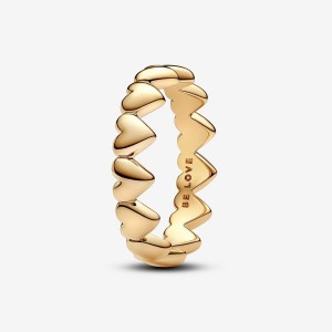 Pandora Row of Hearts Ring Oro | 20NLECYUX