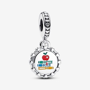 Pandora Schoolteacher Engravable Dangle Charm Argento | 09VWOEHFA