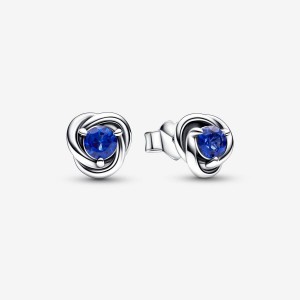 Pandora September Birthstone Eternity Circle Stud Earrings Argento | 23DHPAYFX