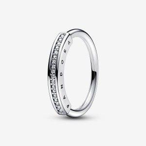 Pandora Signature I-D Pave Ring Argento | 81MRTNVAB