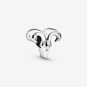 Pandora Sparkling Aries Zodiac Charm Argento | 28EAWNTMK