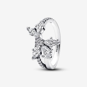 Pandora Sparkling Asymmetrical Herbarium Cluster Ring Argento | 04SLDUTVK