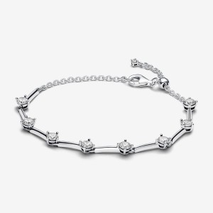 Pandora Sparkling Bars Bracelet Argento | 39VGKAHFY