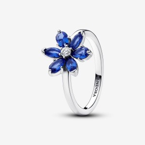 Pandora Sparkling Blue Herbarium Cluster Ring Argento | 84WGATMFQ