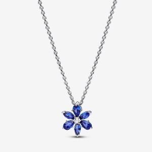 Pandora Sparkling Blue Herbarium Cluster Pendant Necklace Argento | 27IHFJQSX