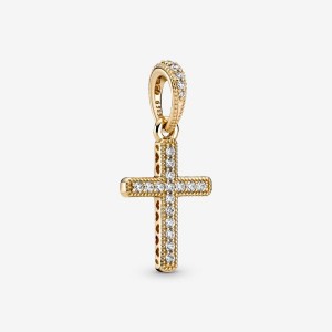 Pandora Sparkling Cross Pendant Oro | 54VHGLMDI