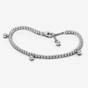 Pandora Sparkling Drops Tennis Bracelet Argento | 97IJABNMS