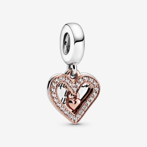 Pandora Sparkling Freehand Heart Dangle Charm Colorate | 54MKNLCJY