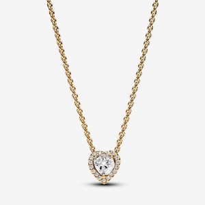 Pandora Sparkling Heart Collier Necklace Oro | 36BTSXIYK
