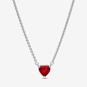 Pandora Sparkling Heart Halo Pendant Collier Necklace Argento | 17GIONMYS